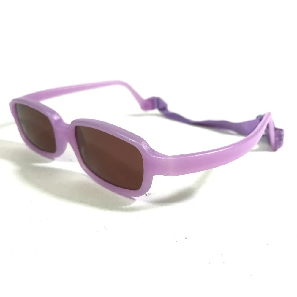 Miraflex Sunglasses NEW BABY 2 Purple Rectangular Frames with Brown Lenses 42-14
